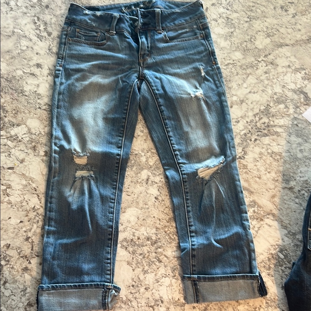 Stylish Blue Distressed Women Jeans